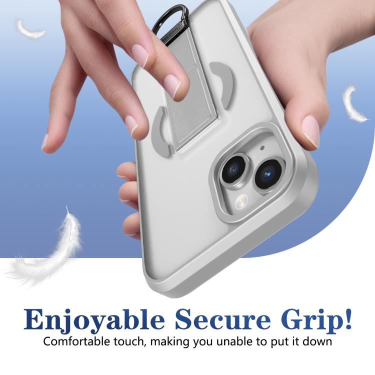 For iPhone 14 Plus Skin-Friendly D-Ring Holder Magnetic Shockproof Phone Case