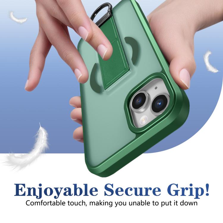 For iPhone 14 Plus Skin-Friendly D-Ring Holder Magnetic Shockproof Phone Case