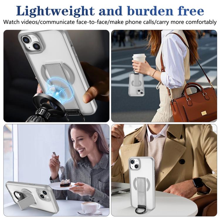 For iPhone 14 Skin-Friendly D-Ring Holder Magnetic Shockproof Phone Case
