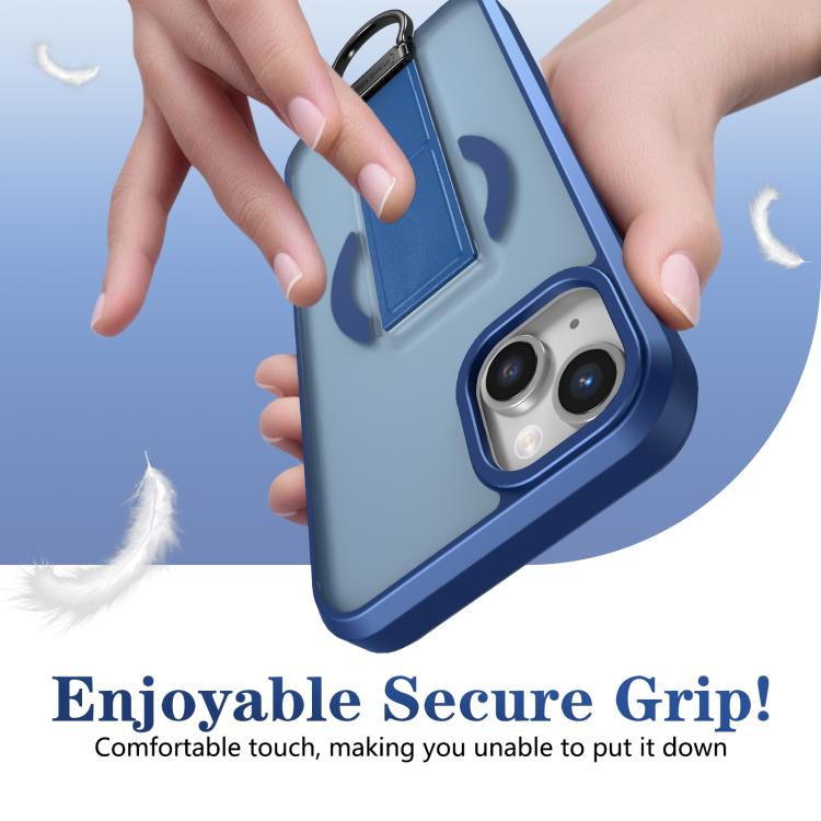 For iPhone 14 Skin-Friendly D-Ring Holder Magnetic Shockproof Phone Case