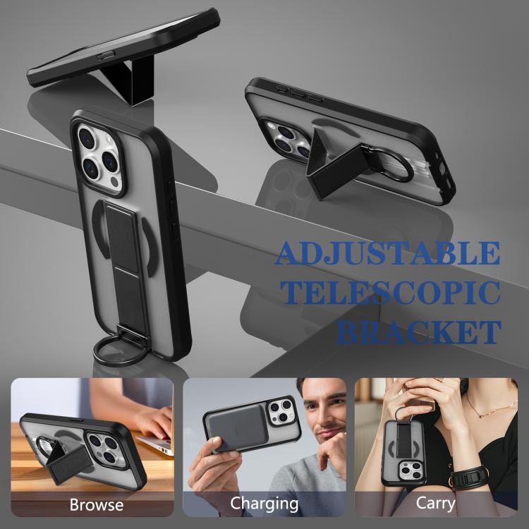 For iPhone 14 Pro Skin-Friendly D-Ring Holder Magnetic Shockproof Phone Case