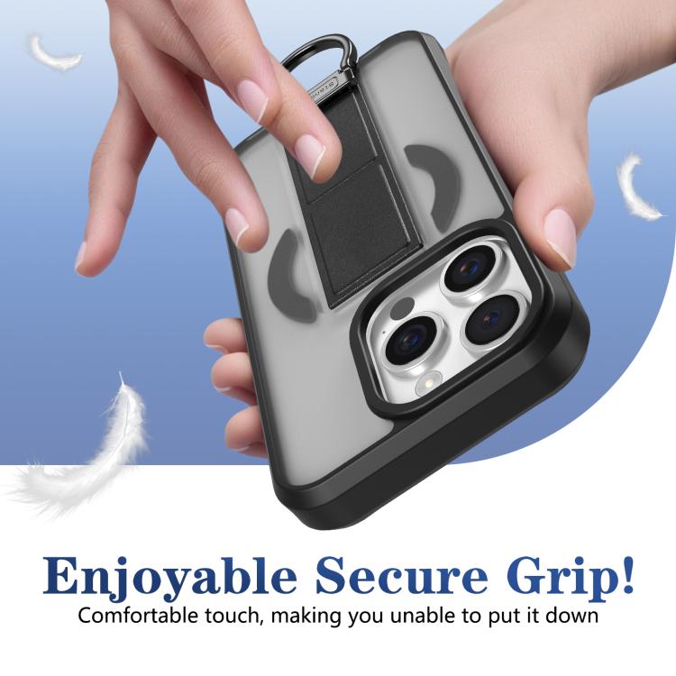For iPhone 14 Pro Skin-Friendly D-Ring Holder Magnetic Shockproof Phone Case