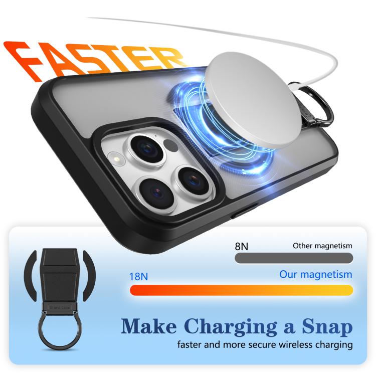 For iPhone 14 Pro Skin-Friendly D-Ring Holder Magnetic Shockproof Phone Case