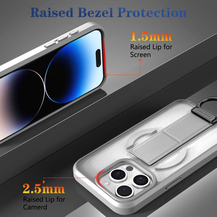 For iPhone 14 Pro Skin-Friendly D-Ring Holder Magnetic Shockproof Phone Case