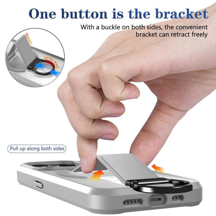 For iPhone 14 Pro Skin-Friendly D-Ring Holder Magnetic Shockproof Phone Case