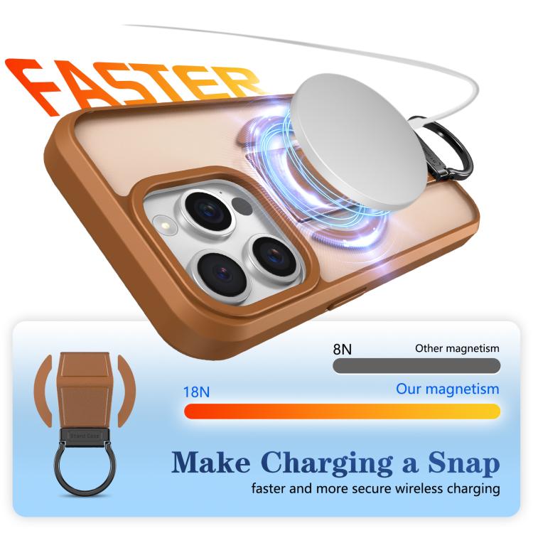For iPhone 14 Pro Skin-Friendly D-Ring Holder Magnetic Shockproof Phone Case