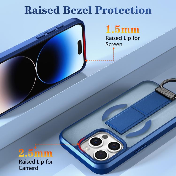 For iPhone 14 Pro Skin-Friendly D-Ring Holder Magnetic Shockproof Phone Case