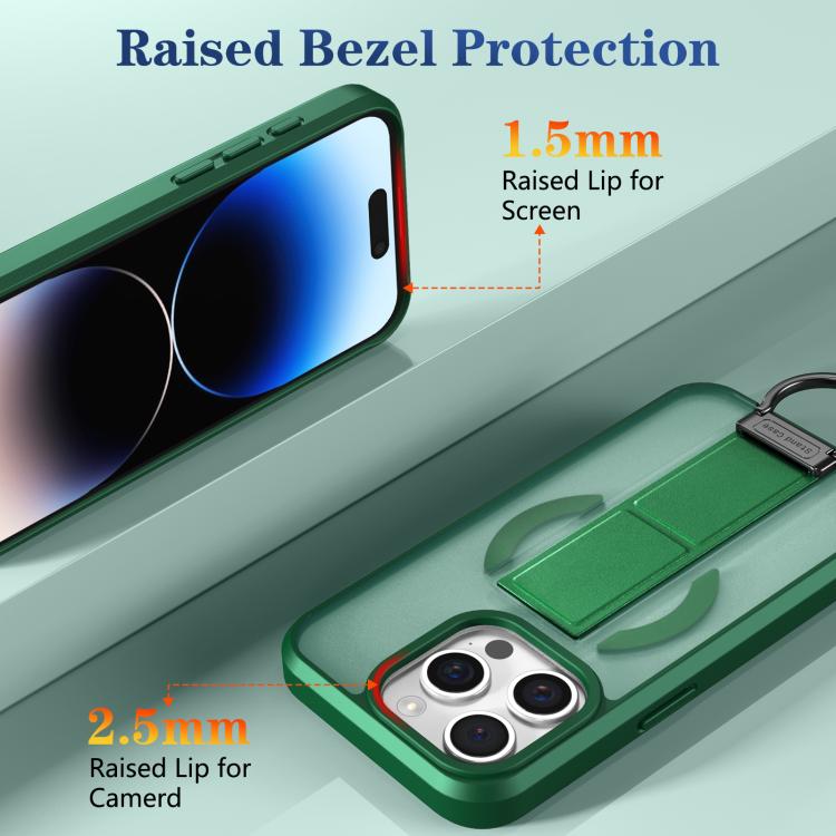 For iPhone 14 Pro Skin-Friendly D-Ring Holder Magnetic Shockproof Phone Case