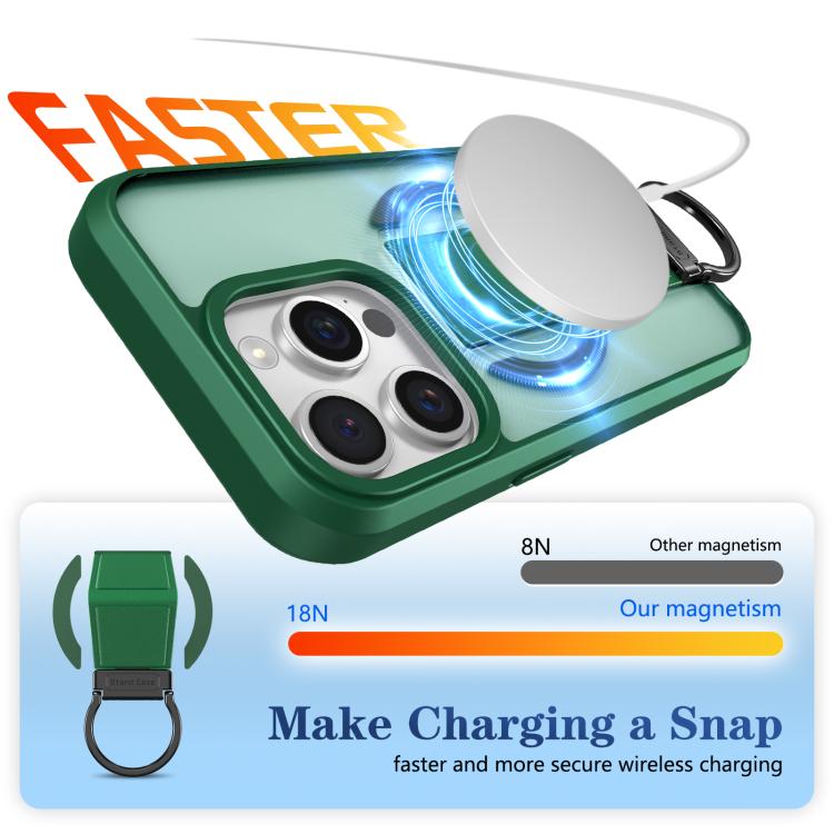 For iPhone 14 Pro Skin-Friendly D-Ring Holder Magnetic Shockproof Phone Case