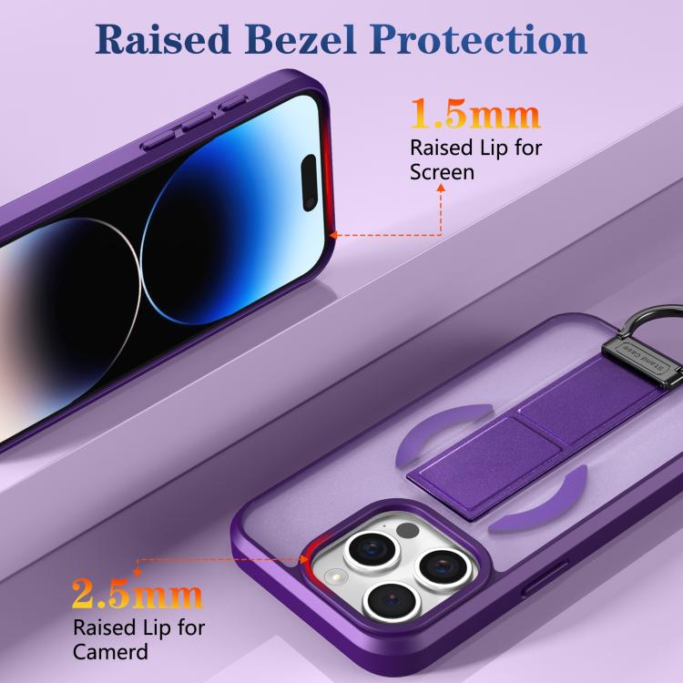 For iPhone 14 Pro Skin-Friendly D-Ring Holder Magnetic Shockproof Phone Case