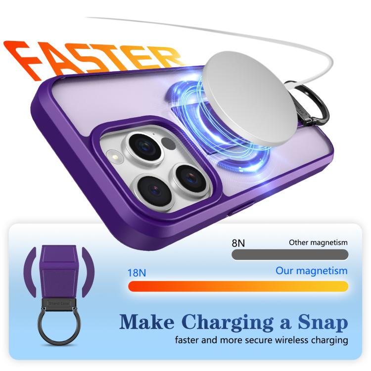 For iPhone 14 Pro Skin-Friendly D-Ring Holder Magnetic Shockproof Phone Case