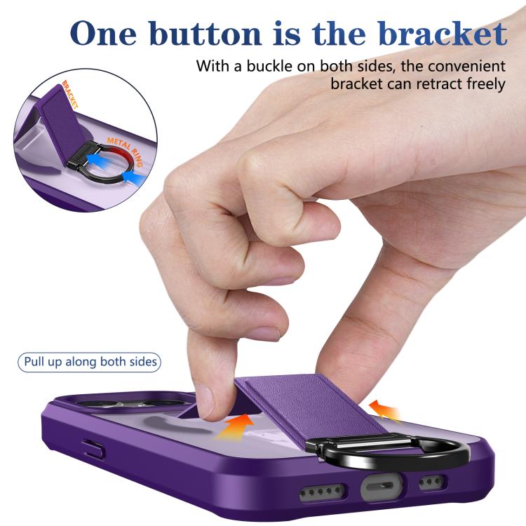 For iPhone 14 Pro Skin-Friendly D-Ring Holder Magnetic Shockproof Phone Case