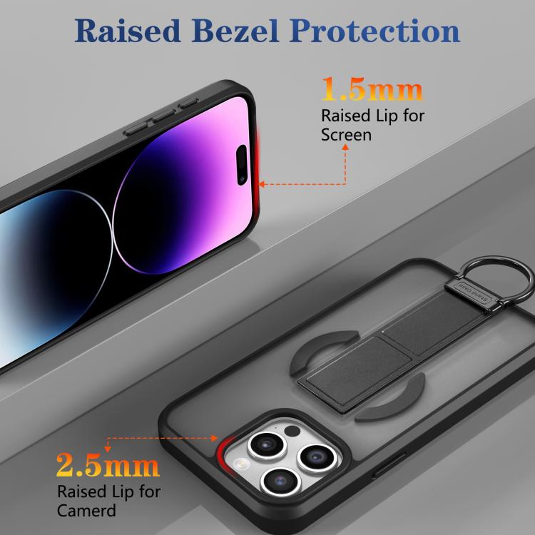 For iPhone 14 Pro Max Skin-Friendly D-Ring Holder Magnetic Shockproof Phone Case