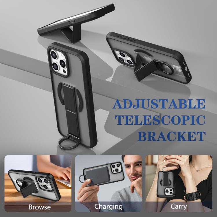 For iPhone 14 Pro Max Skin-Friendly D-Ring Holder Magnetic Shockproof Phone Case
