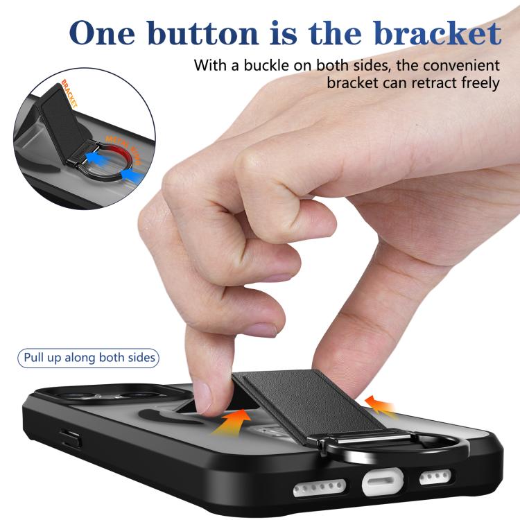 For iPhone 14 Pro Max Skin-Friendly D-Ring Holder Magnetic Shockproof Phone Case