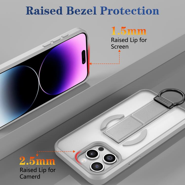 For iPhone 14 Pro Max Skin-Friendly D-Ring Holder Magnetic Shockproof Phone Case