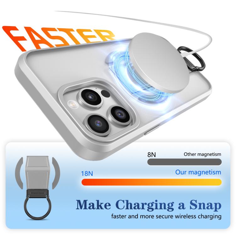 For iPhone 14 Pro Max Skin-Friendly D-Ring Holder Magnetic Shockproof Phone Case