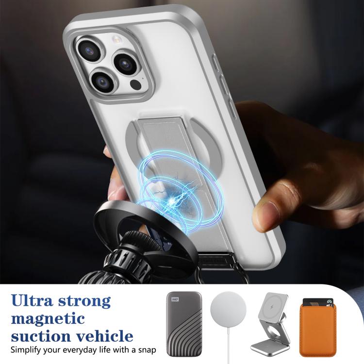 For iPhone 14 Pro Max Skin-Friendly D-Ring Holder Magnetic Shockproof Phone Case
