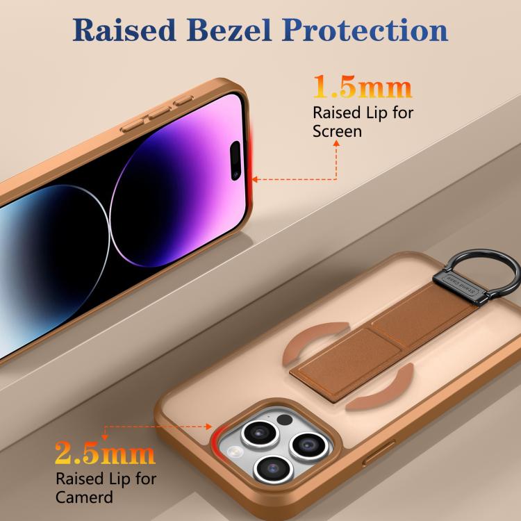For iPhone 14 Pro Max Skin-Friendly D-Ring Holder Magnetic Shockproof Phone Case