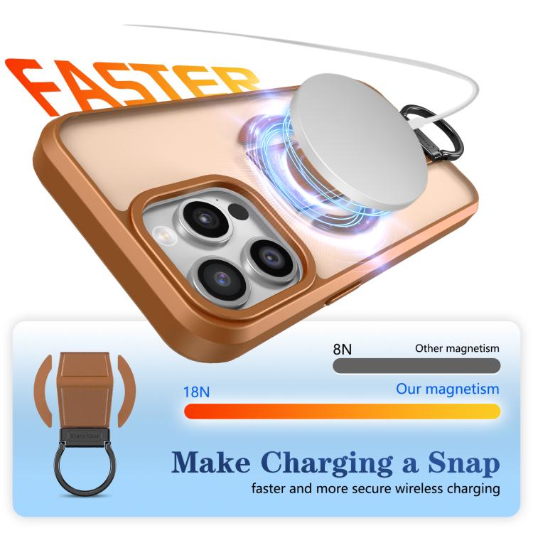 For iPhone 14 Pro Max Skin-Friendly D-Ring Holder Magnetic Shockproof Phone Case