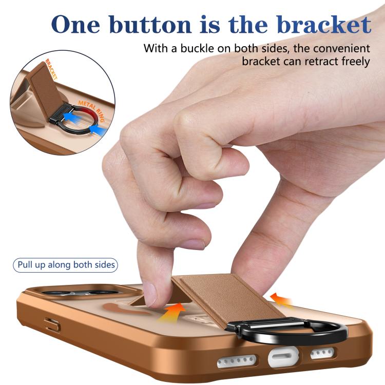 For iPhone 14 Pro Max Skin-Friendly D-Ring Holder Magnetic Shockproof Phone Case