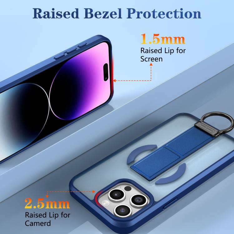 For iPhone 14 Pro Max Skin-Friendly D-Ring Holder Magnetic Shockproof Phone Case