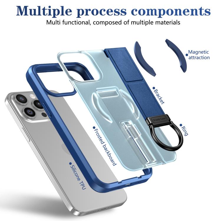 For iPhone 14 Pro Max Skin-Friendly D-Ring Holder Magnetic Shockproof Phone Case