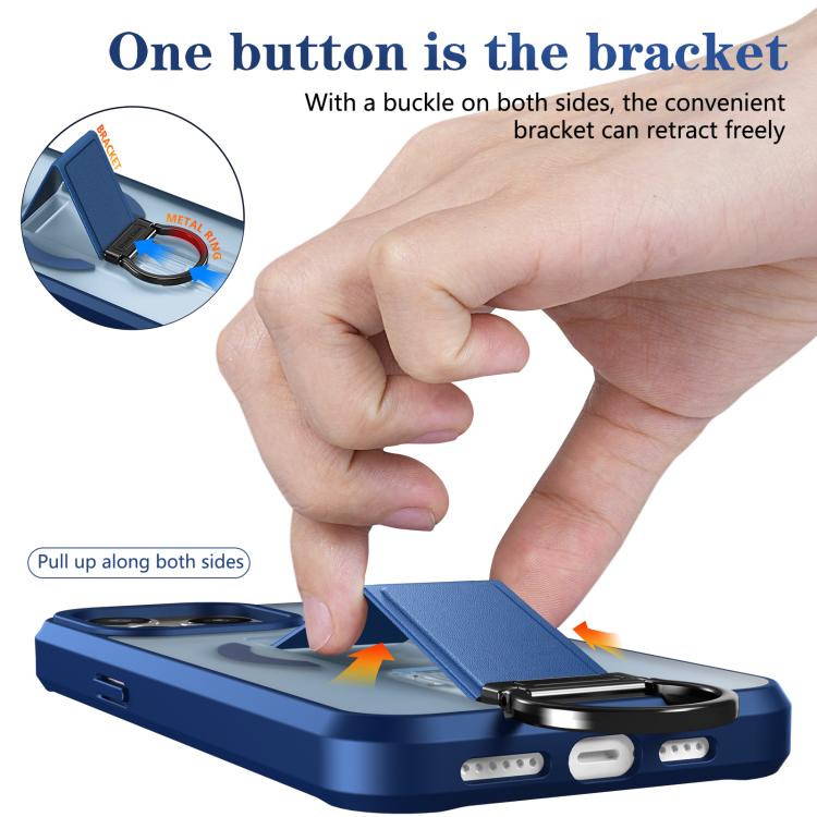For iPhone 14 Pro Max Skin-Friendly D-Ring Holder Magnetic Shockproof Phone Case