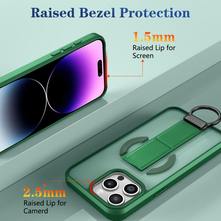 For iPhone 14 Pro Max Skin-Friendly D-Ring Holder Magnetic Shockproof Phone Case