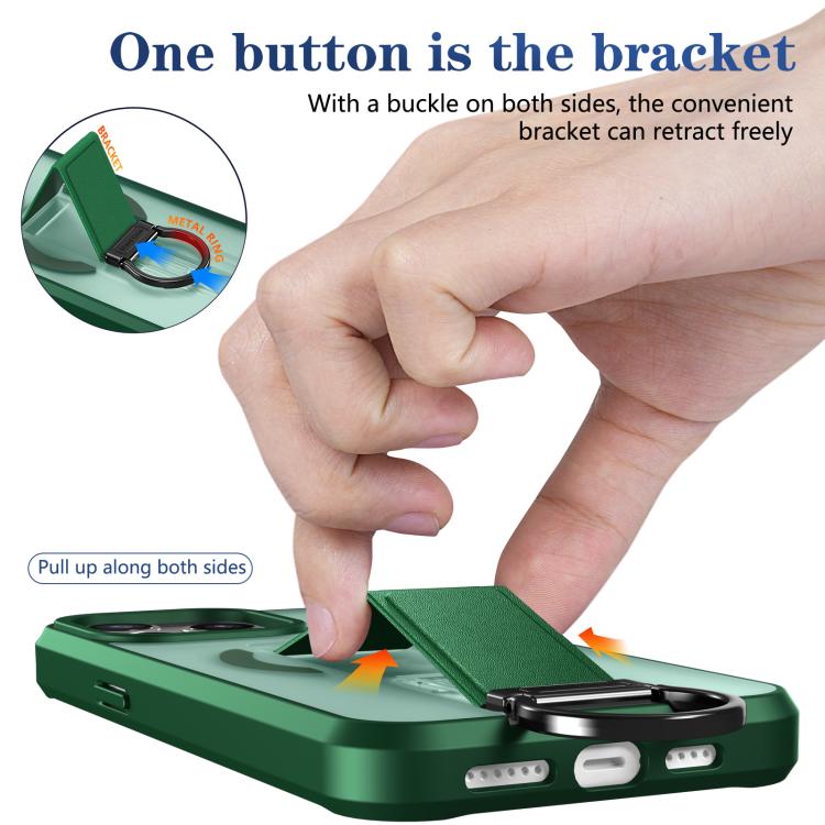 For iPhone 14 Pro Max Skin-Friendly D-Ring Holder Magnetic Shockproof Phone Case