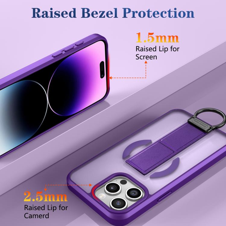 For iPhone 14 Pro Max Skin-Friendly D-Ring Holder Magnetic Shockproof Phone Case