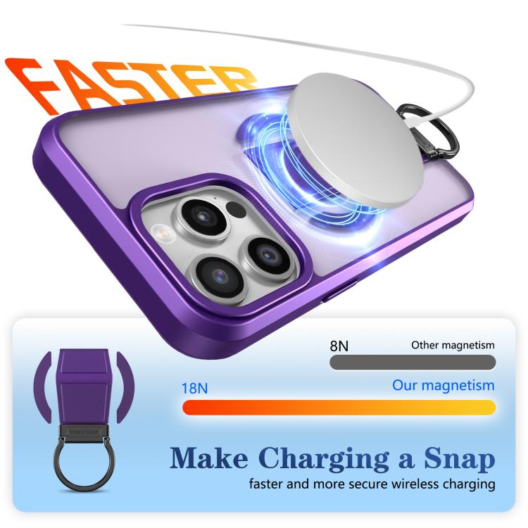 For iPhone 14 Pro Max Skin-Friendly D-Ring Holder Magnetic Shockproof Phone Case