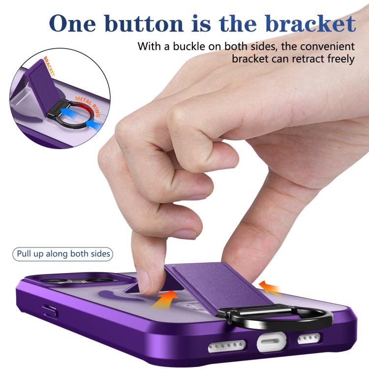 For iPhone 14 Pro Max Skin-Friendly D-Ring Holder Magnetic Shockproof Phone Case