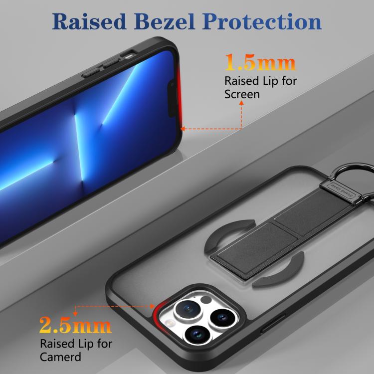 For iPhone 13 Pro Max Skin-Friendly D-Ring Holder Magnetic Shockproof Phone Case