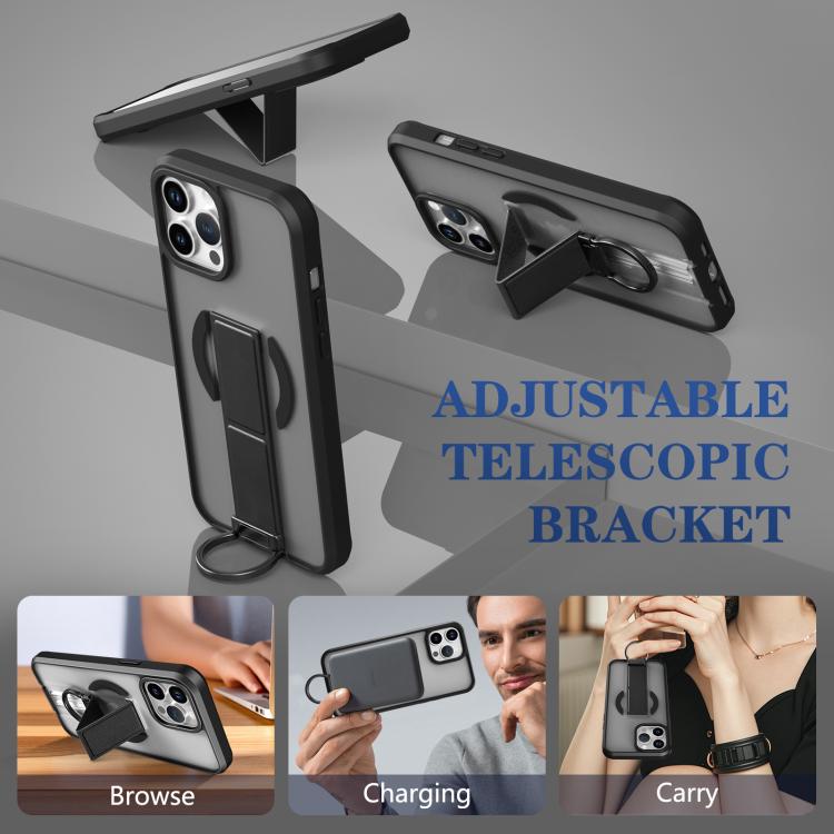 For iPhone 13 Pro Max Skin-Friendly D-Ring Holder Magnetic Shockproof Phone Case