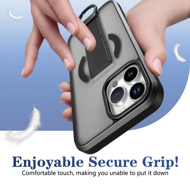 For iPhone 13 Pro Max Skin-Friendly D-Ring Holder Magnetic Shockproof Phone Case