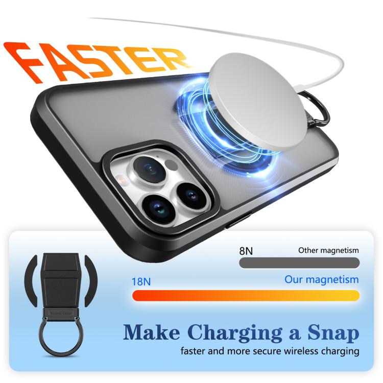 For iPhone 13 Pro Max Skin-Friendly D-Ring Holder Magnetic Shockproof Phone Case