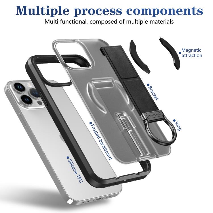 For iPhone 13 Pro Max Skin-Friendly D-Ring Holder Magnetic Shockproof Phone Case