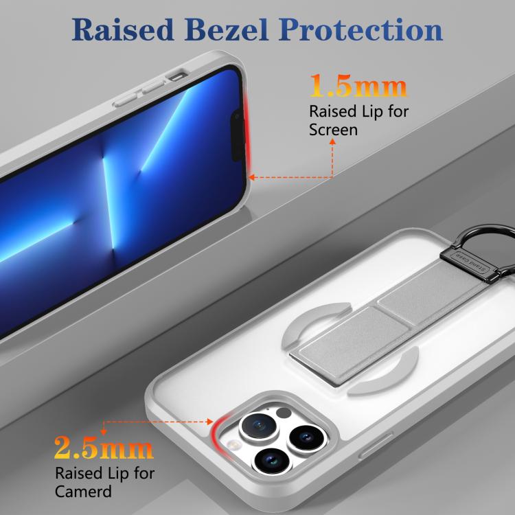 For iPhone 13 Pro Max Skin-Friendly D-Ring Holder Magnetic Shockproof Phone Case