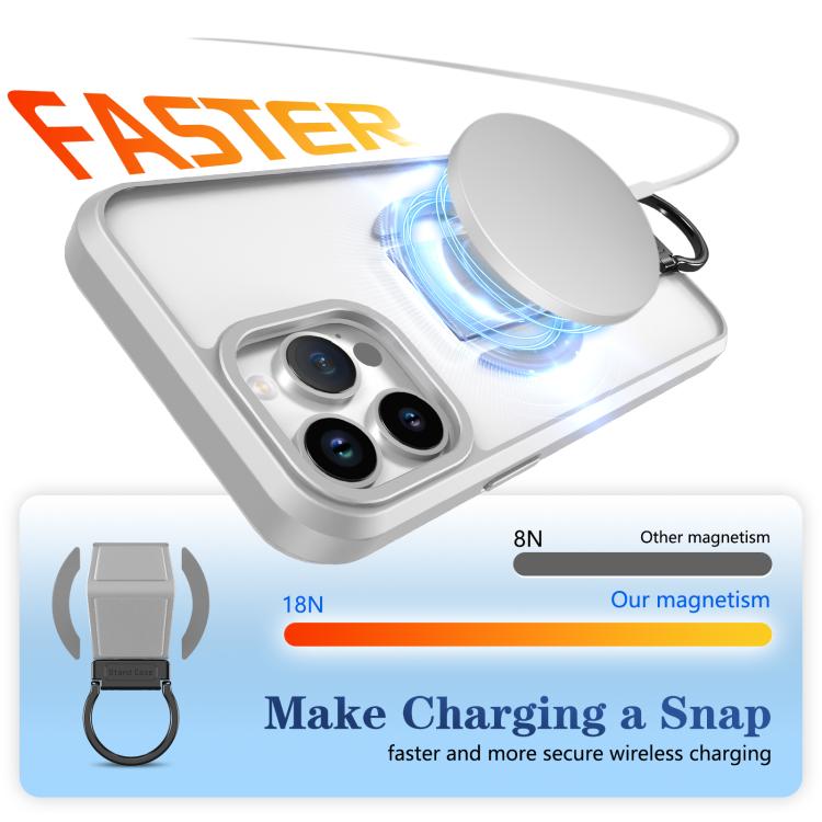 For iPhone 13 Pro Max Skin-Friendly D-Ring Holder Magnetic Shockproof Phone Case