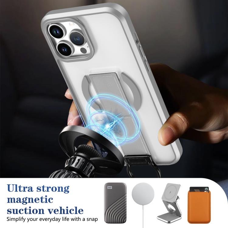 For iPhone 13 Pro Max Skin-Friendly D-Ring Holder Magnetic Shockproof Phone Case
