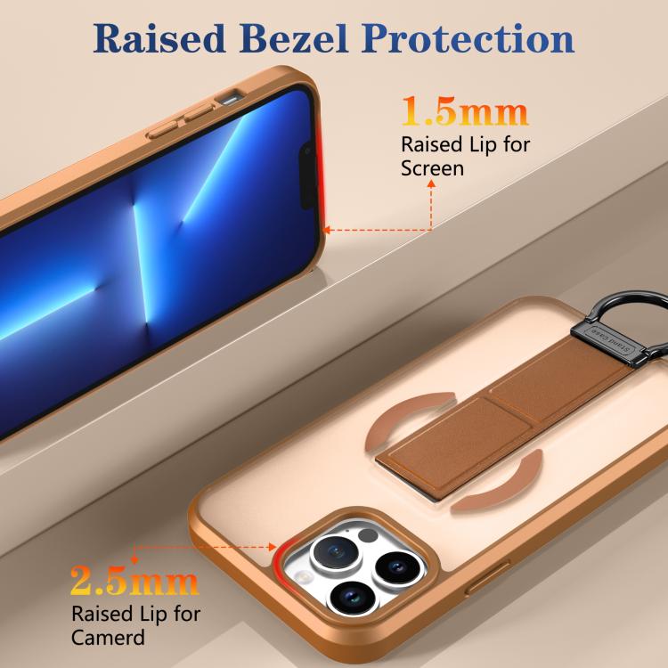 For iPhone 13 Pro Max Skin-Friendly D-Ring Holder Magnetic Shockproof Phone Case