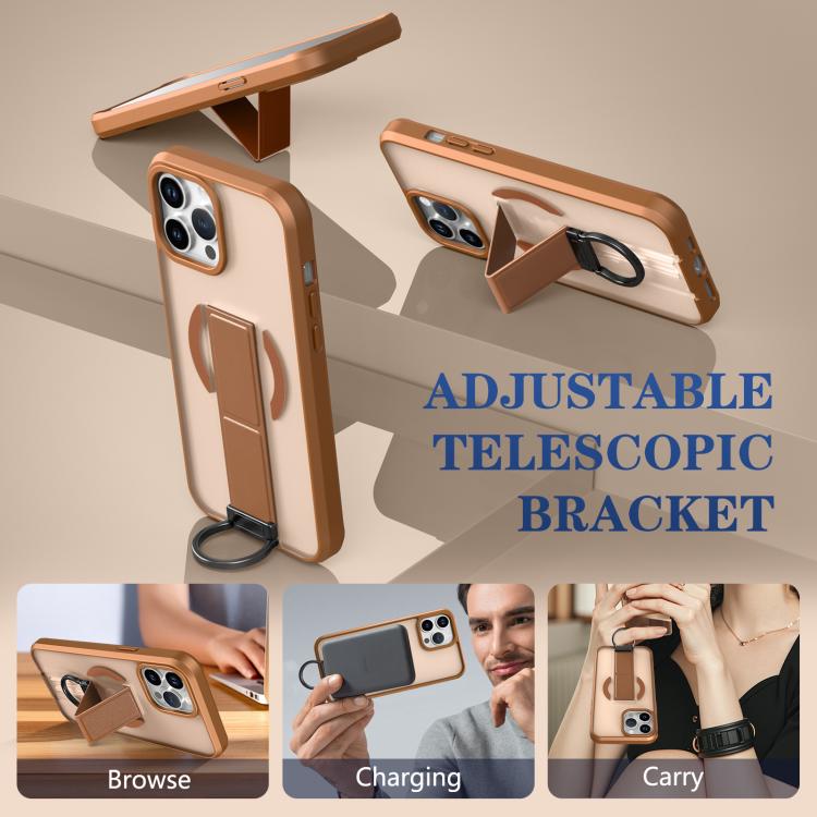 For iPhone 13 Pro Max Skin-Friendly D-Ring Holder Magnetic Shockproof Phone Case