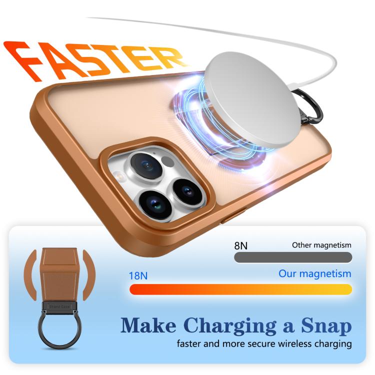 For iPhone 13 Pro Max Skin-Friendly D-Ring Holder Magnetic Shockproof Phone Case