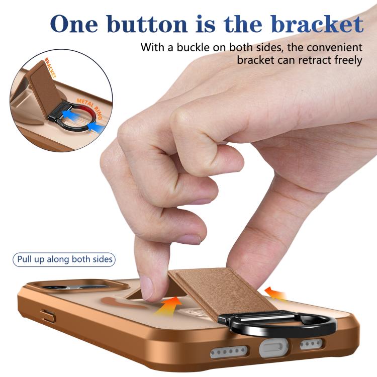 For iPhone 13 Pro Max Skin-Friendly D-Ring Holder Magnetic Shockproof Phone Case