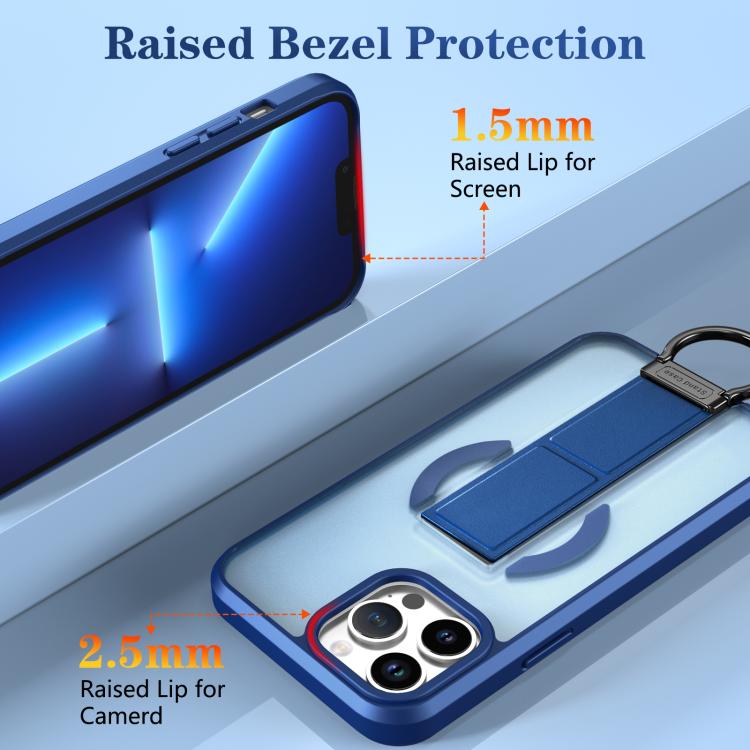 For iPhone 13 Pro Max Skin-Friendly D-Ring Holder Magnetic Shockproof Phone Case