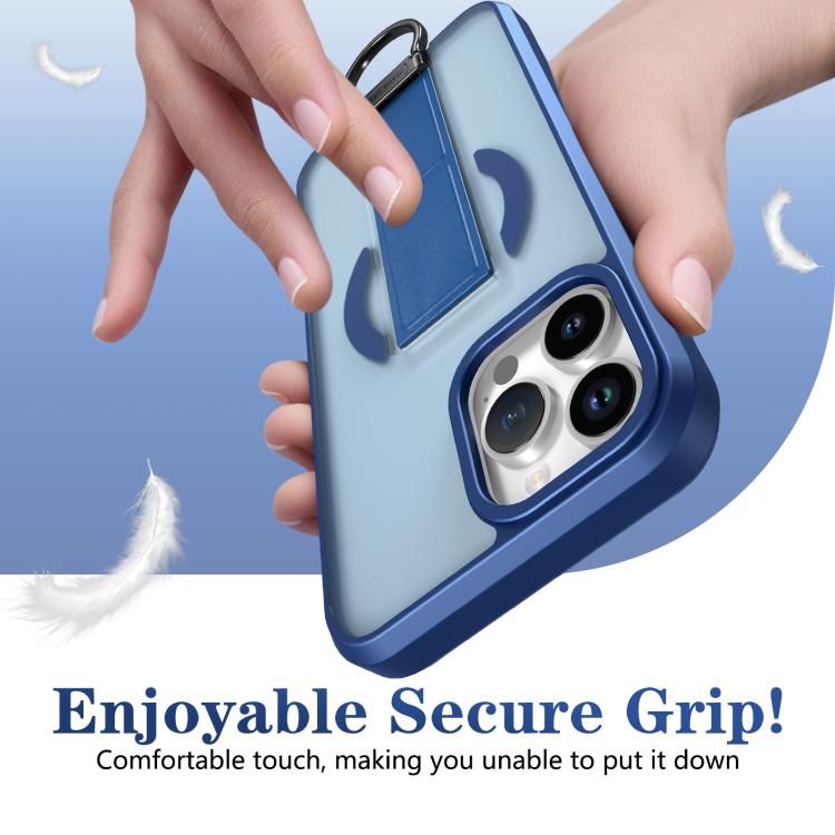 For iPhone 13 Pro Max Skin-Friendly D-Ring Holder Magnetic Shockproof Phone Case