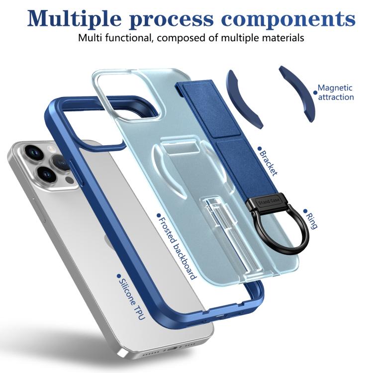 For iPhone 13 Pro Max Skin-Friendly D-Ring Holder Magnetic Shockproof Phone Case