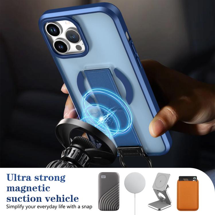 For iPhone 13 Pro Max Skin-Friendly D-Ring Holder Magnetic Shockproof Phone Case