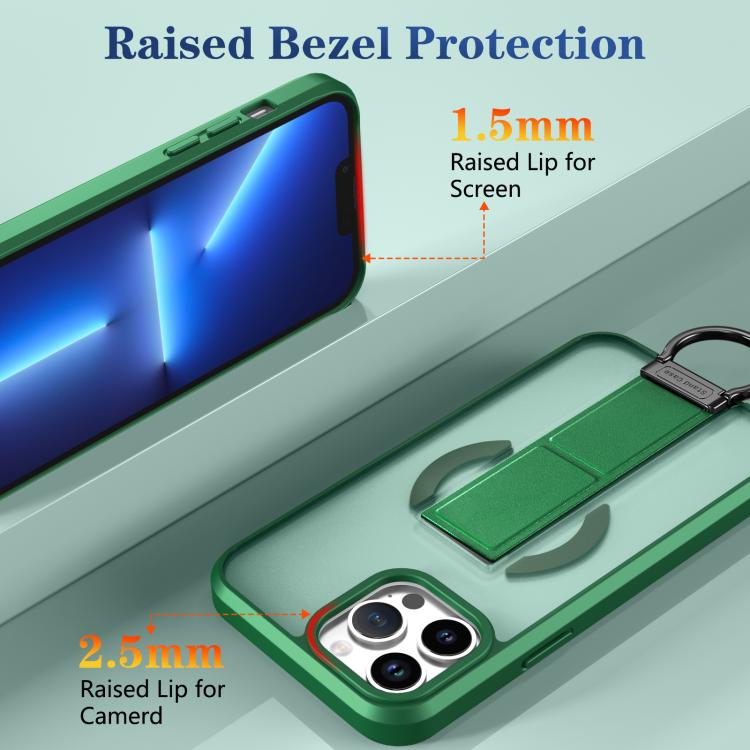 For iPhone 13 Pro Max Skin-Friendly D-Ring Holder Magnetic Shockproof Phone Case
